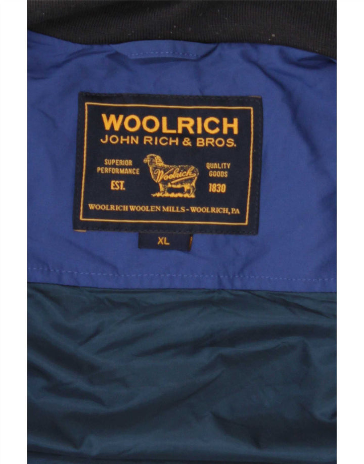 Woolrich Herre Windbreaker Jacket UK 42 XL Blå Colourblock Polyamid
