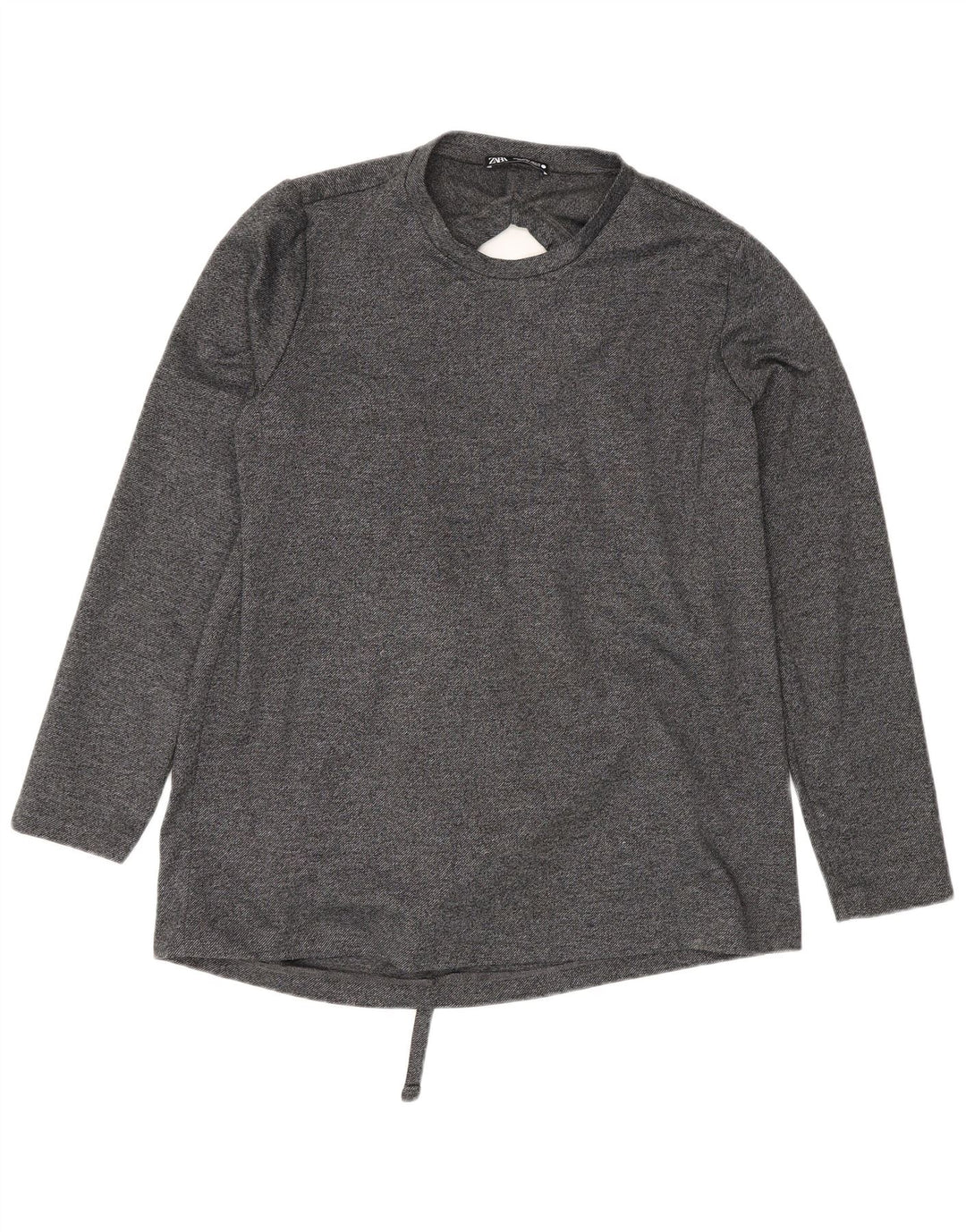 Zara Dame Langærmet Oversized Bluse Top UK 10 Small Grey