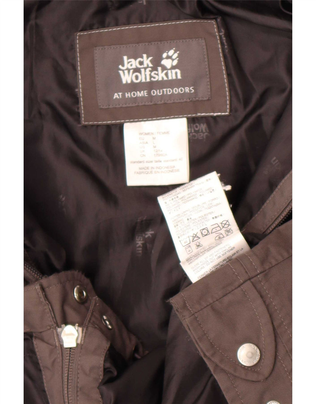 Jack Wolfskin Regnjakke med hætte til kvinder UK 12/14 Mellemgrå polyamid
