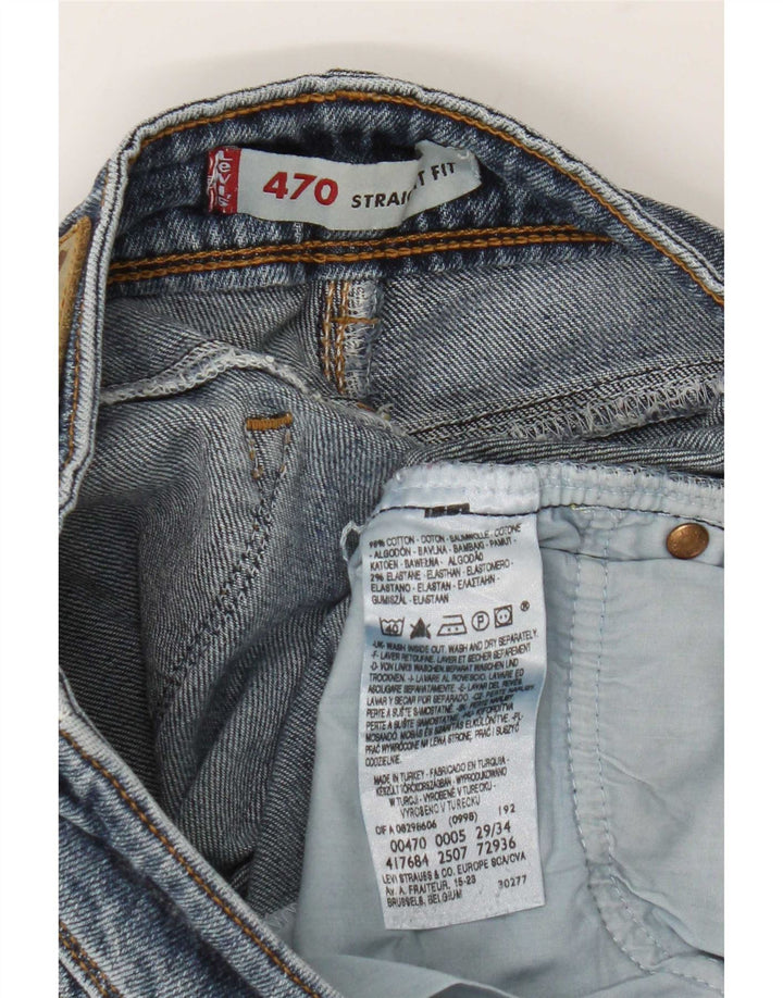 Levi's Dame 470 Straight Jeans W29 L34 Blå Bomuld