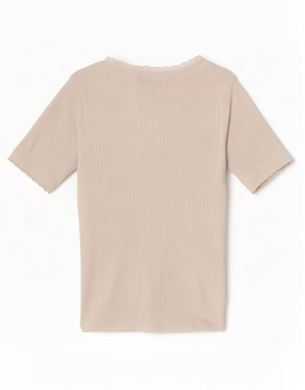Marks & Spencer T-shirt top til kvinder DK 8 Lille råhvid akryl