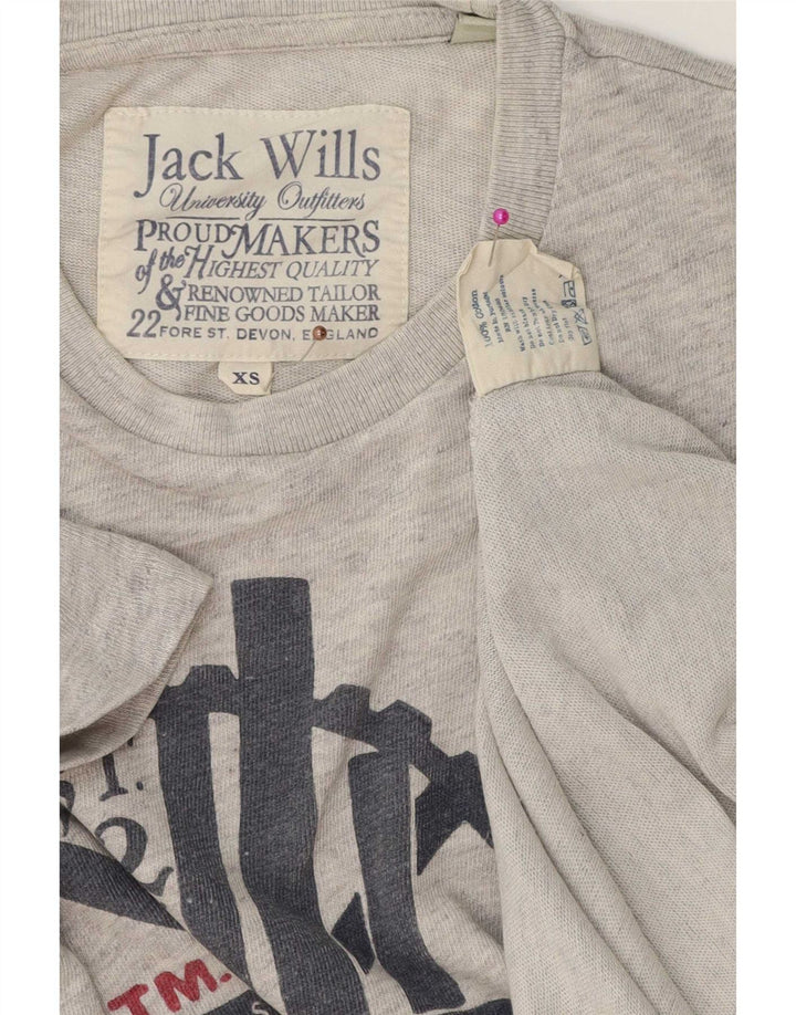 Jack Wills Herre Grafisk T-Shirt Top XS Grå Bomuld