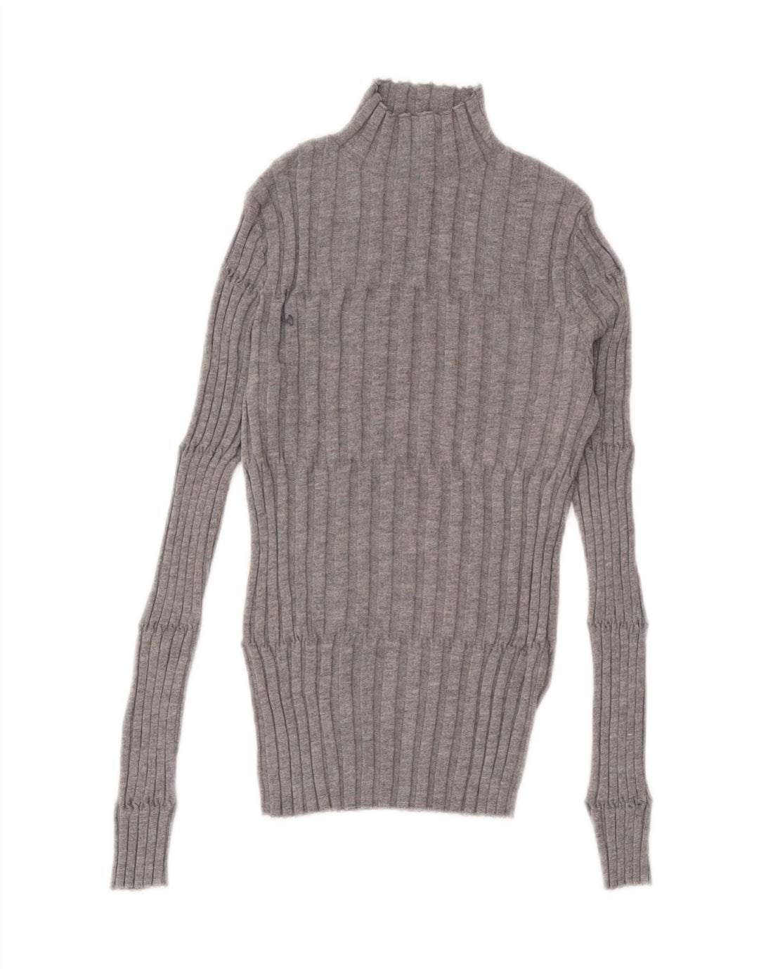 Zara Dame Turtle Neck Jumper Sweater UK 12 Medium Grey Polyester
