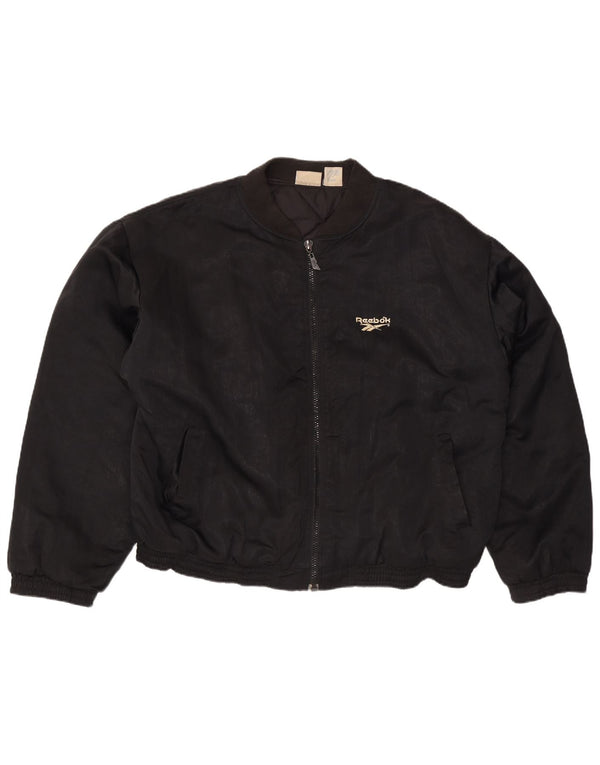 Reebok Herre Loose Fit Bomber Jacket UK 42 XL Sort Nylon