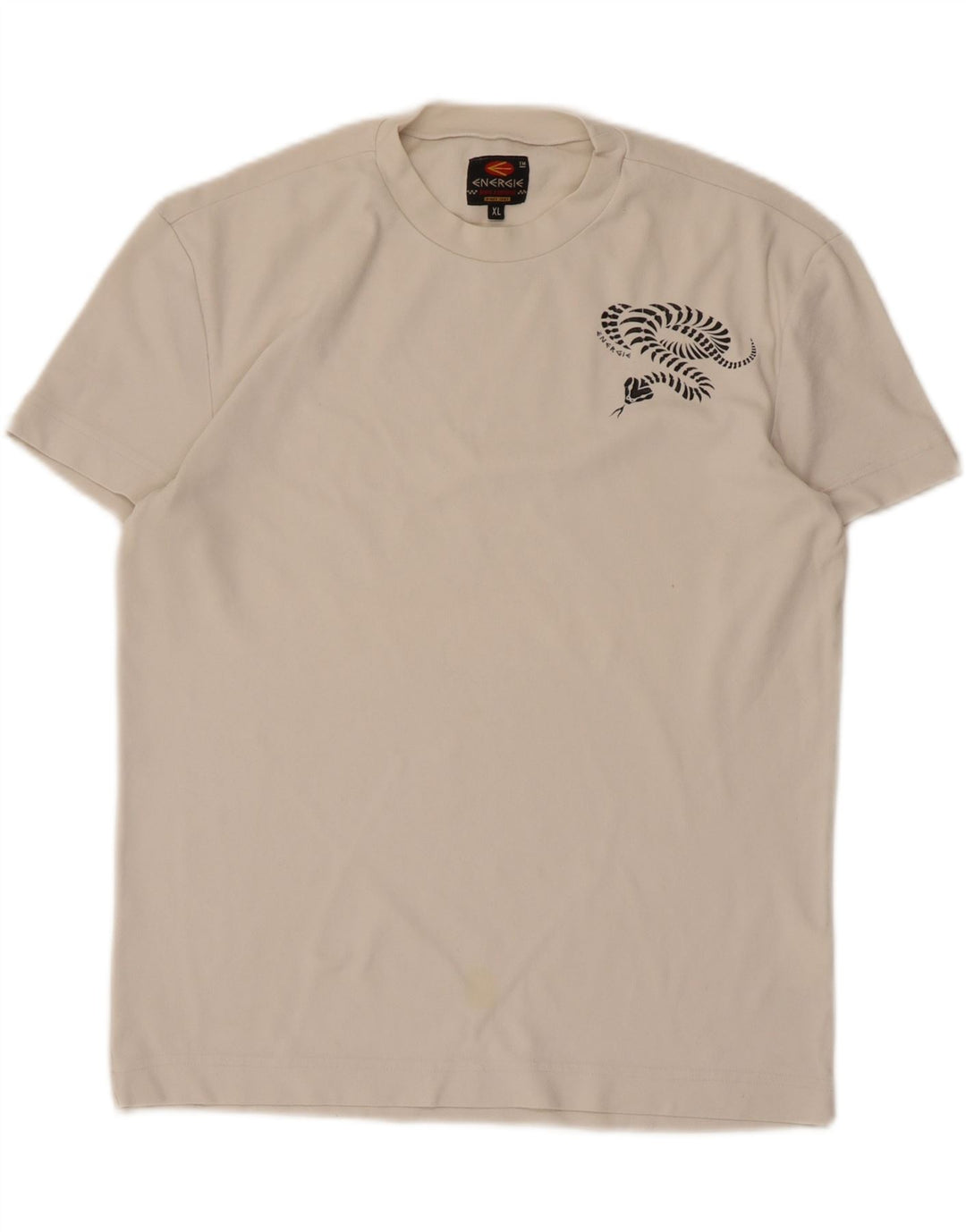 ENERGIE Grafisk T-shirt top til kvinder UK 18 XL Hvid polyamid
