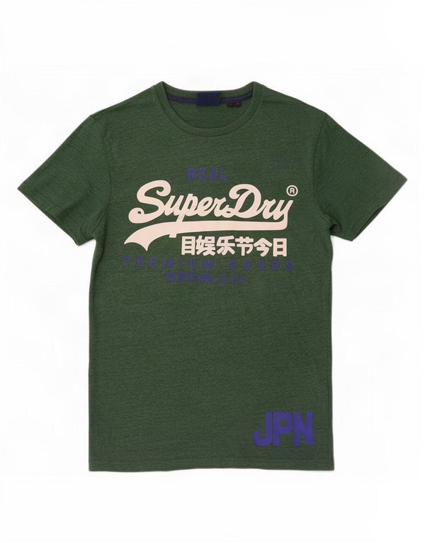 Superdry Mens Graphic T-Shirt Top Medium Green Cotton
