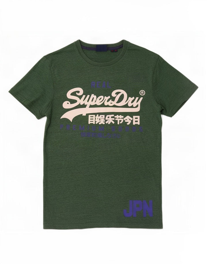 Superdry Grafisk T-shirt til mænd, mellemgrøn bomuld