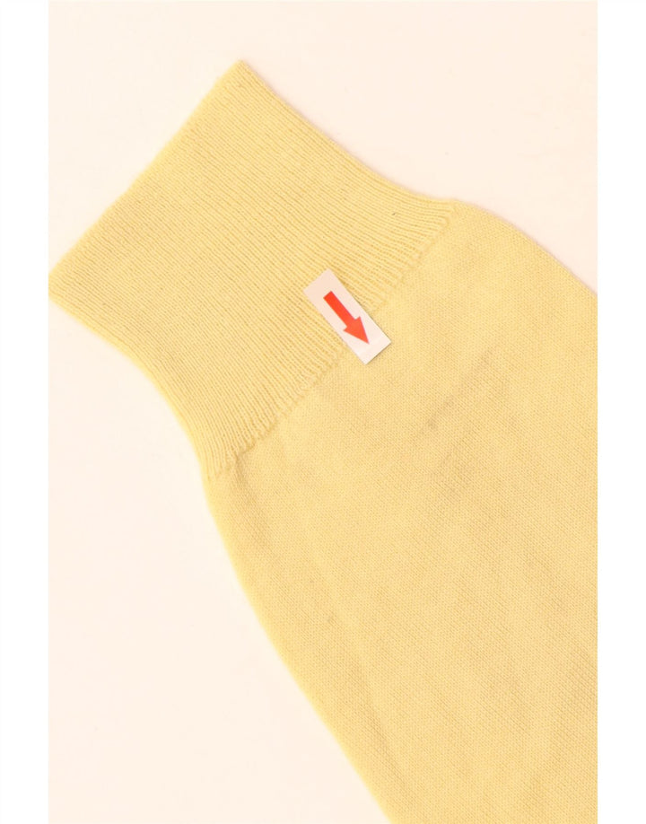 Vintage Herre V-hals sweater Stor Gul Virgin Wool