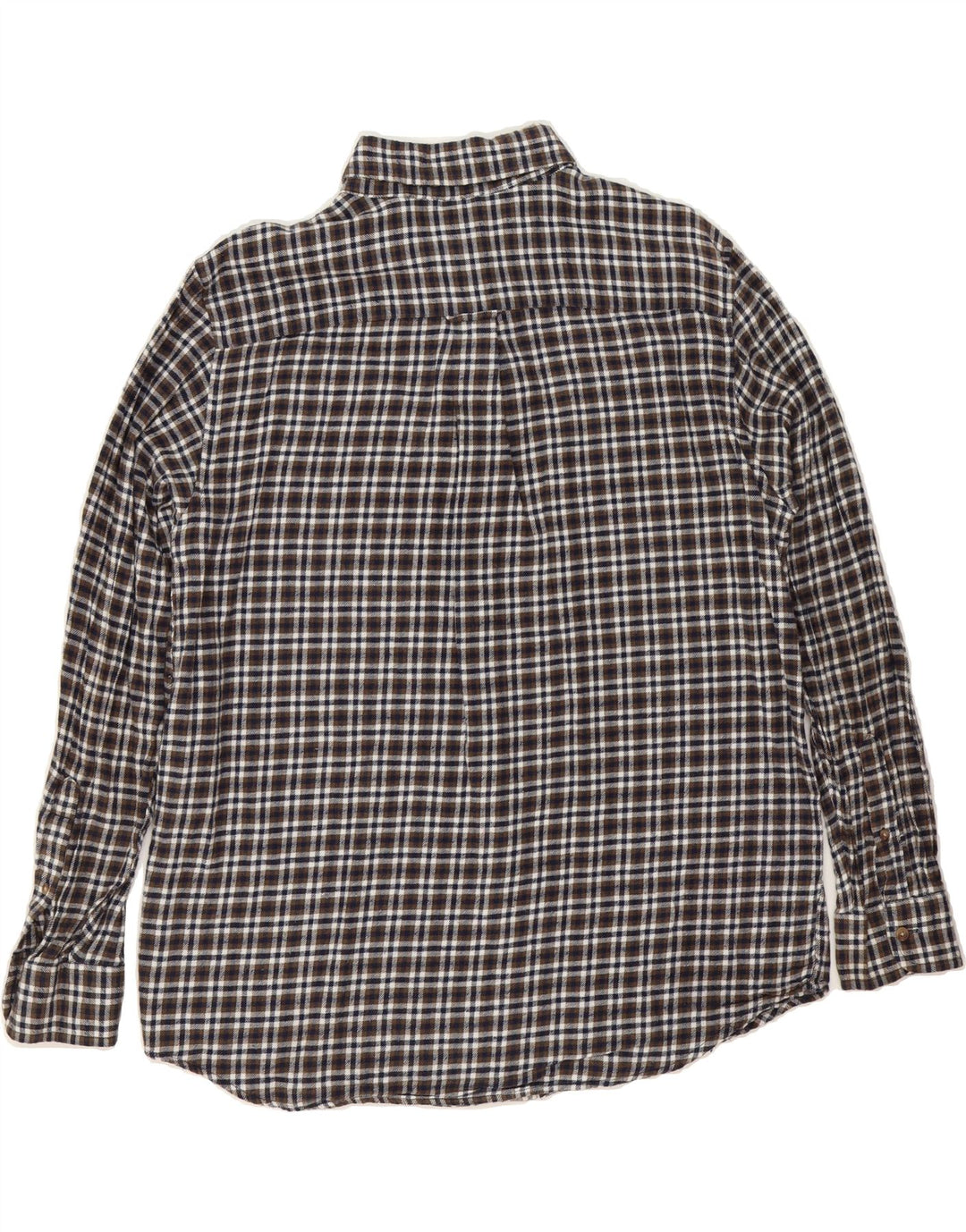 CHAPS Mens Flannel Shirt Large Brown Check Cotton Vintage Chaps and Second-Hand Chaps from Messina Hembry 