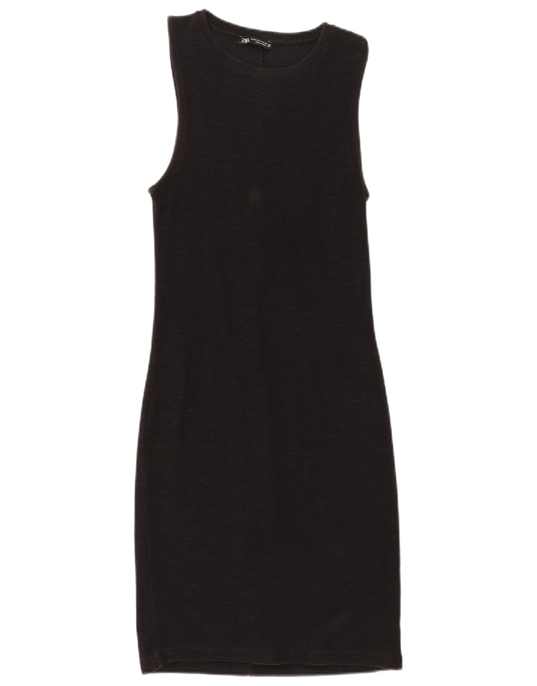 Zara Dame Sleeveless Sheath Dress UK 12 Medium Black