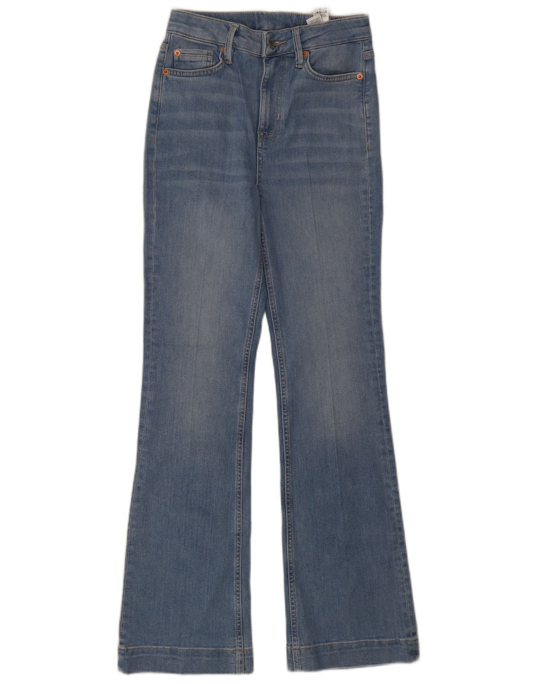 Marks & Spencer Dame Regular Flared Jeans UK 8 Small W26 L31 Blue Bomuld