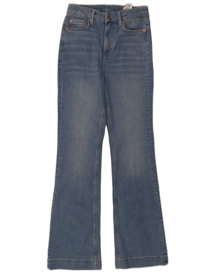 Marks & Spencer Dame Regular Flared Jeans UK 8 Small W26 L31 Blue Bomuld