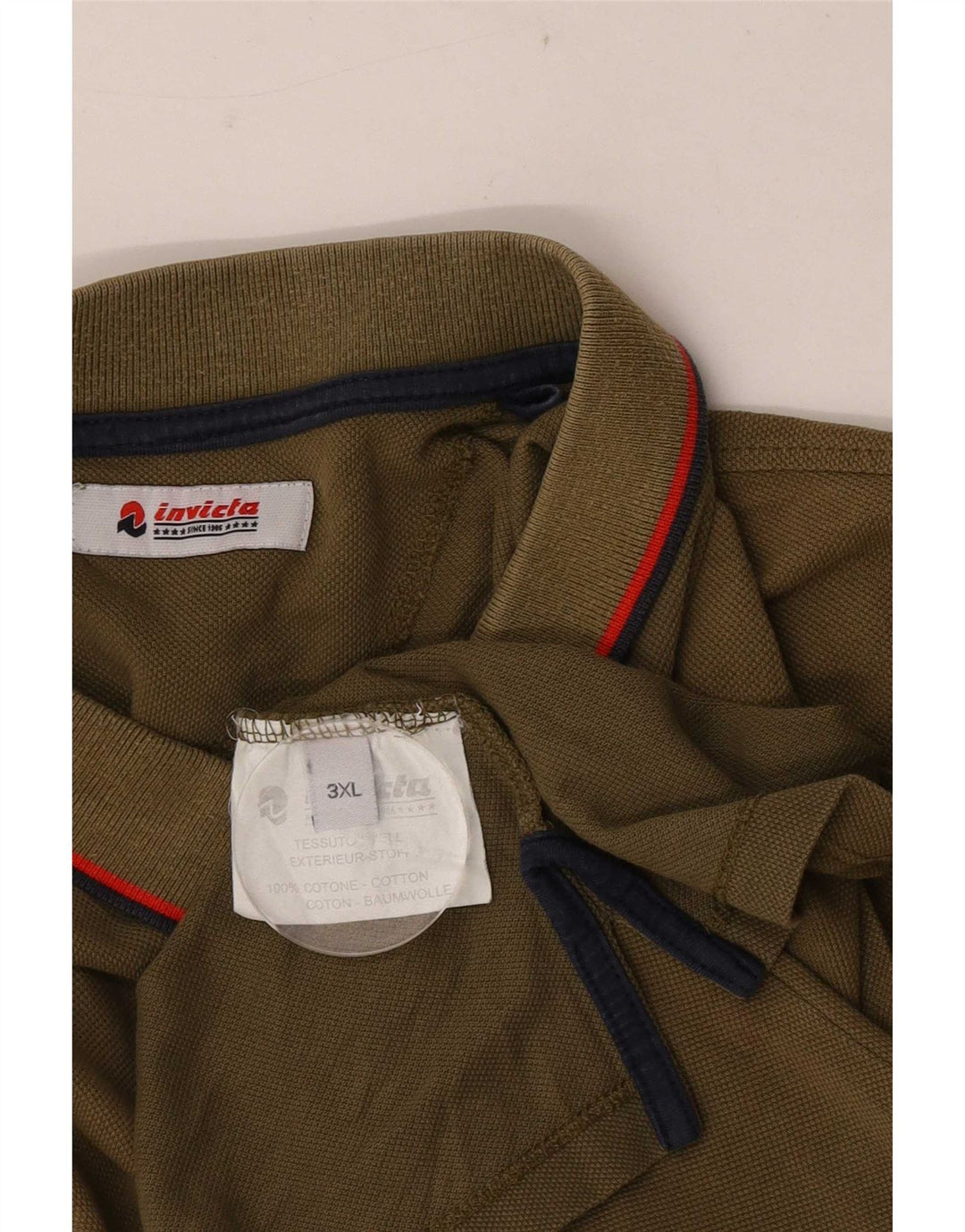 Invicta herre poloshirt 3XL Khaki stribet bomuld