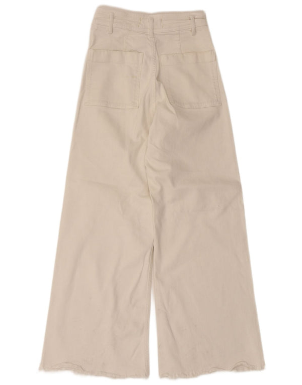 Zara kvinders brede ben lige jeans EU 36 XS W26 hvid bomuld