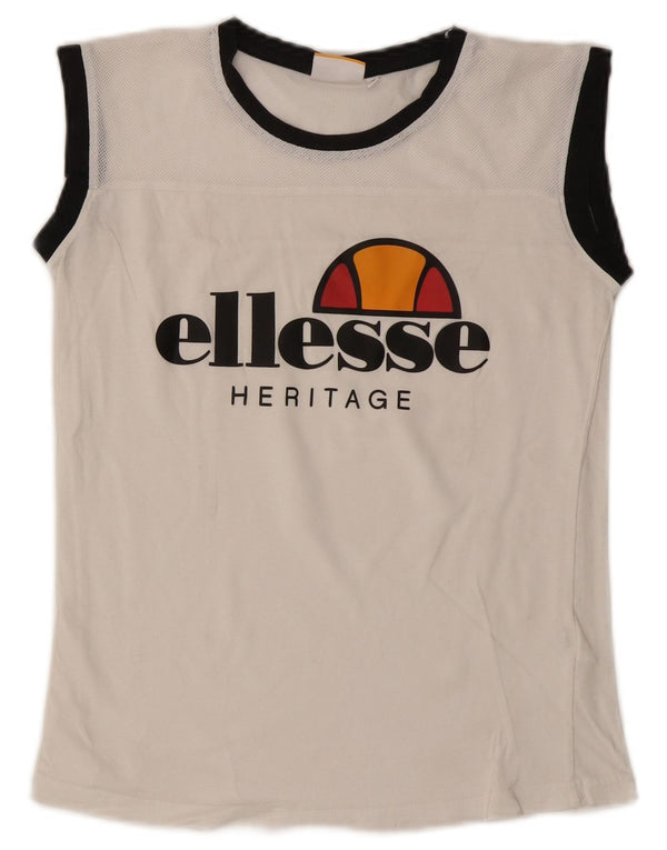 Ellesse Womens Grafisk Vest Top UK 10 Small White