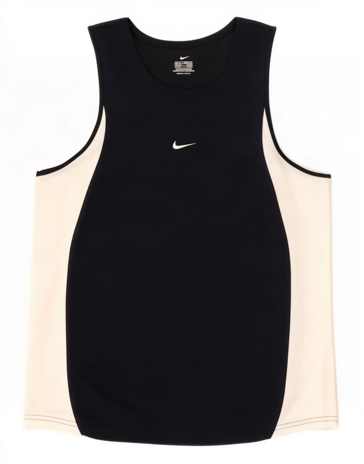 Nike Herre Dri Fit Vest Top Medium Marineblå Colourblock Polyester