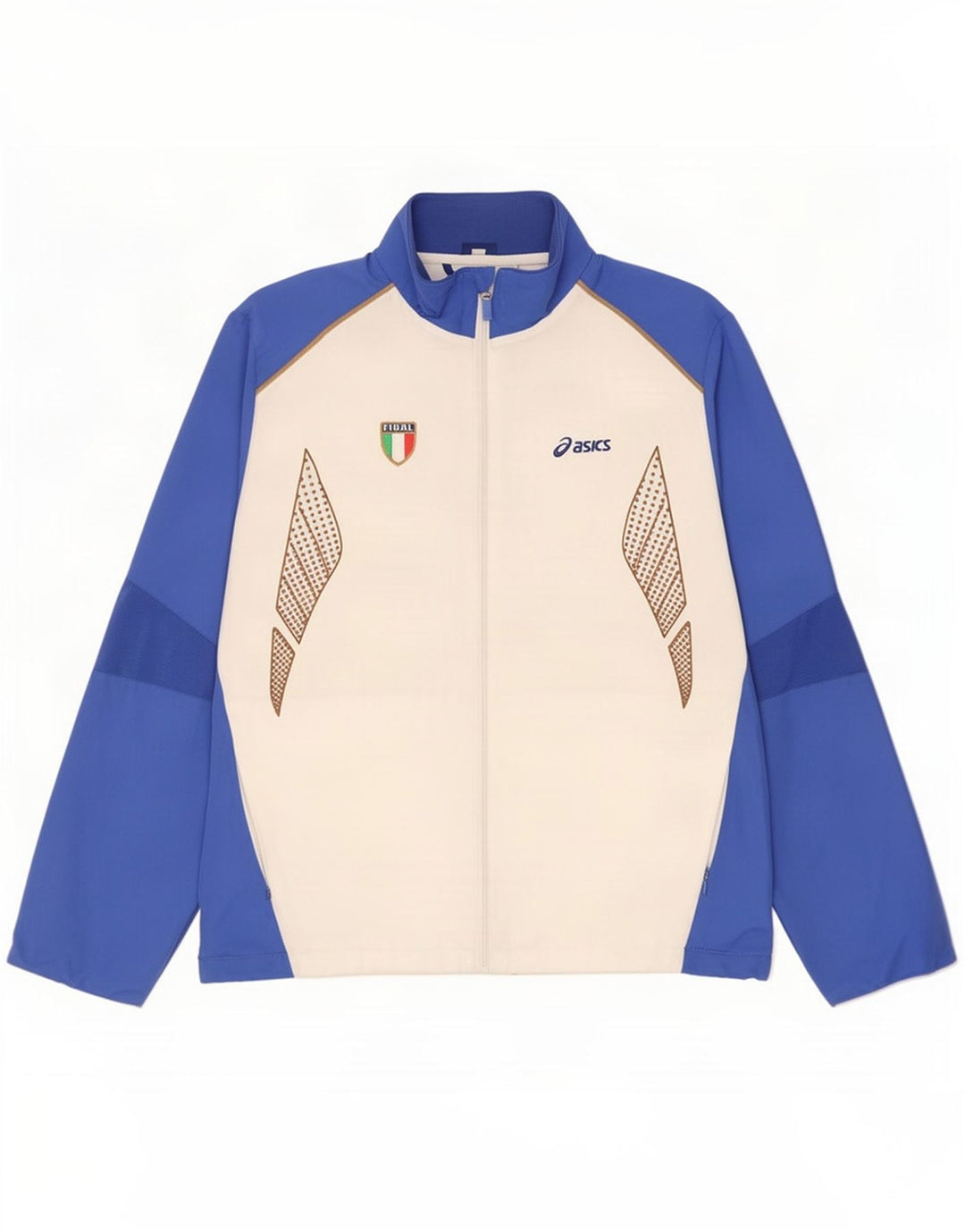 Asics Herre Italia Grafisk træningsdragt Topjakke Stor Hvid Colourblock