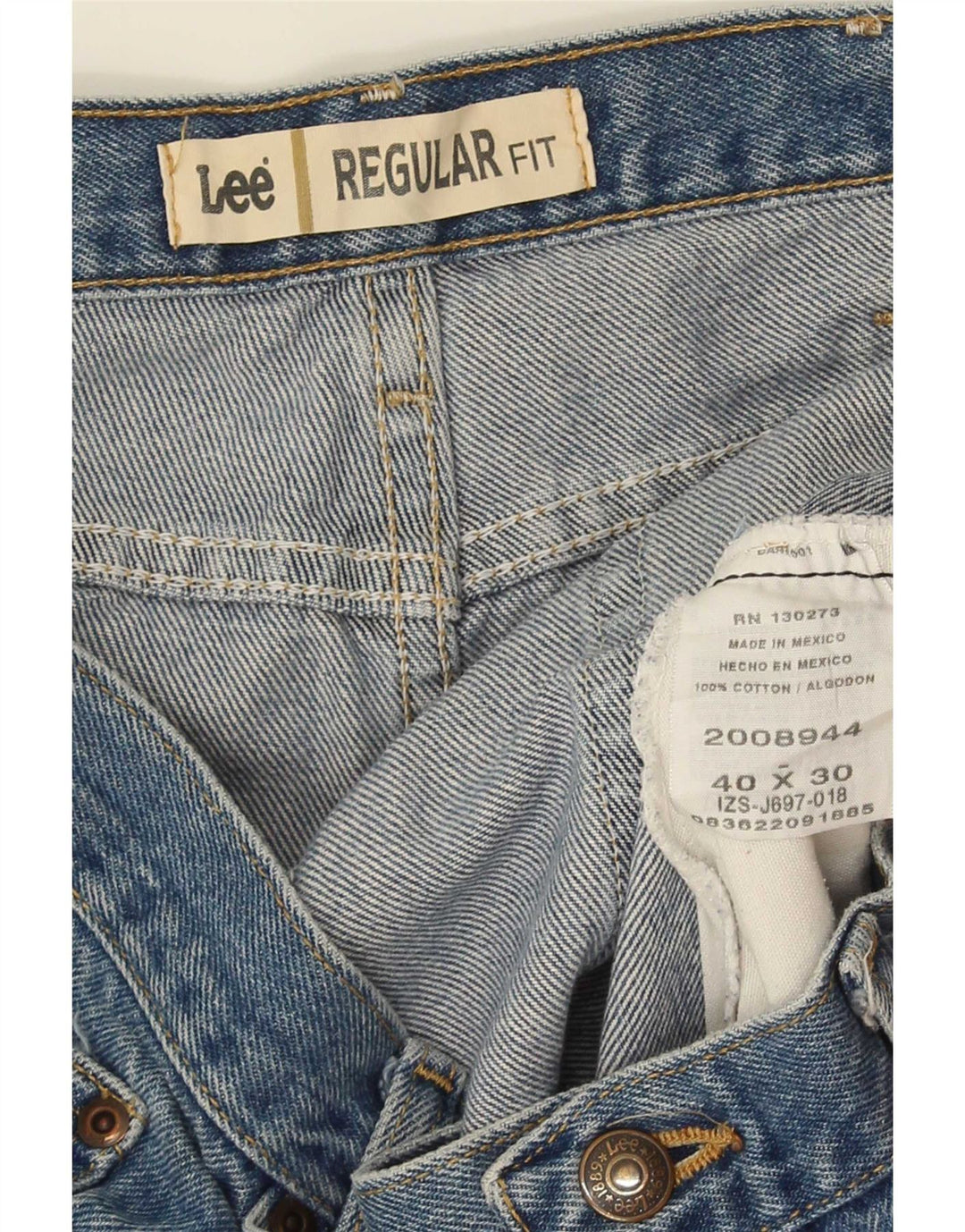 Lee Herre Regular Fit Straight Jeans W40 L30 Blå Bomuld