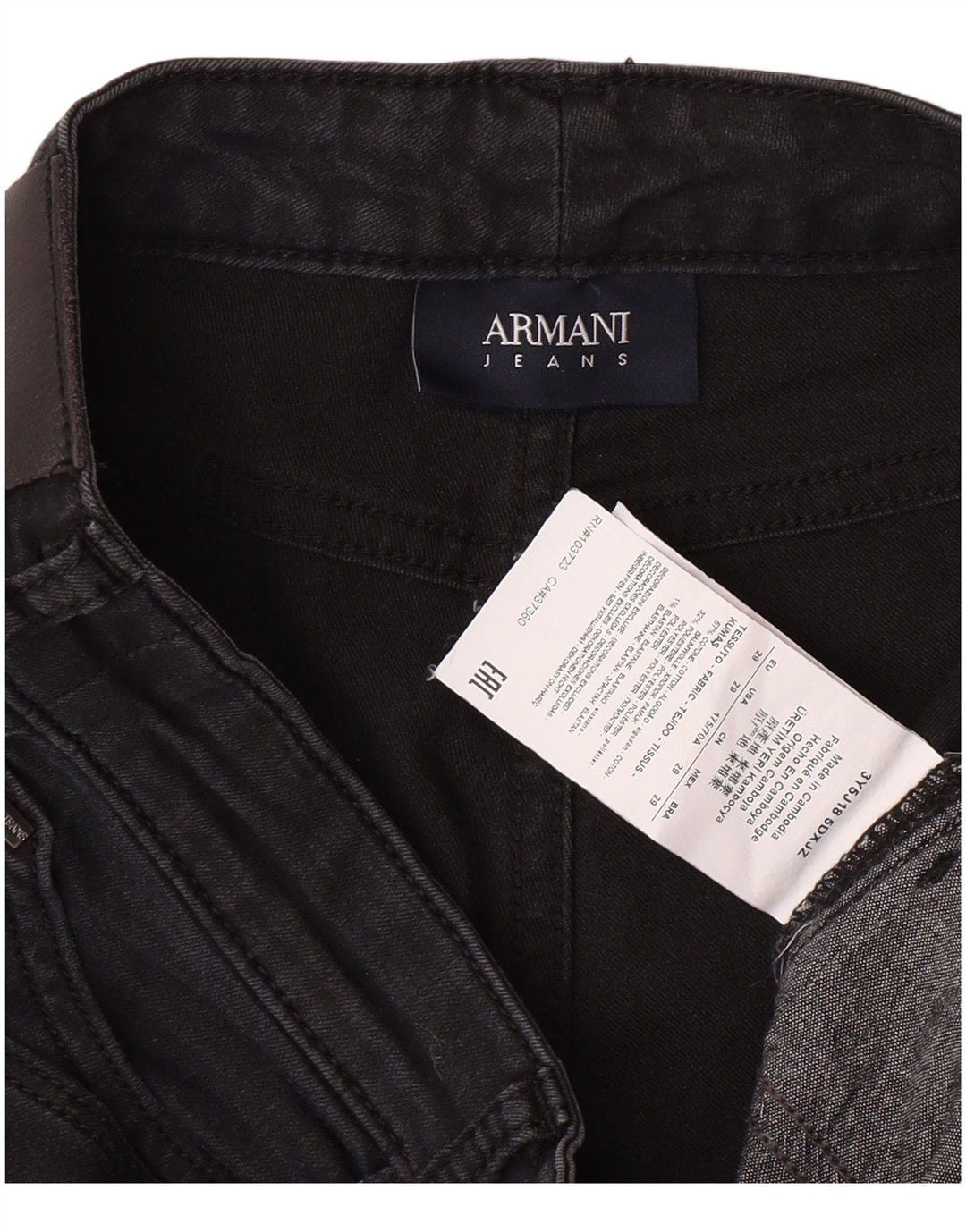 ARMANI koniske jeans til kvinder W29 L27 sort bomuld