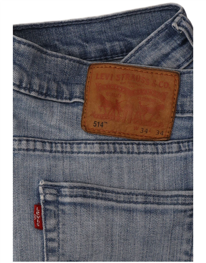Levi's Herre 514 Straight Jeans W34 L34 Blå