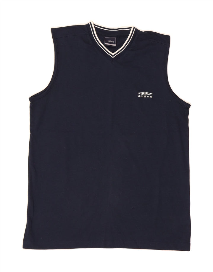UMBRO Mens Vest Top Large Navy Blue Polyester Vintage Umbro and Second-Hand Umbro from Messina Hembry 