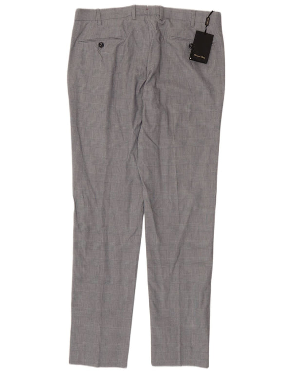 Massimo Dutti Herre Slim Suit Bukser EU 44 Large W34 L33 Grå Houndstooth