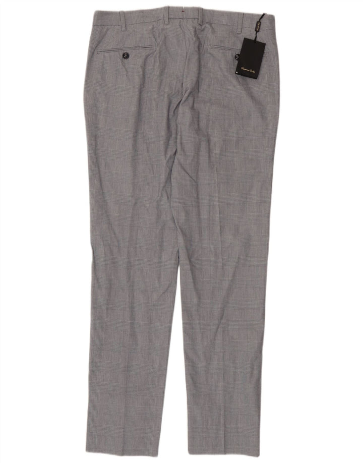 Massimo Dutti Herre Slim Suit Bukser EU 44 Large W34 L33 Grå Houndstooth