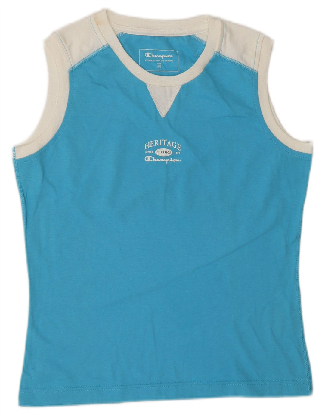 Champion Womens Heritage Classics Grafisk Vest Top UK 12 Medium Blue