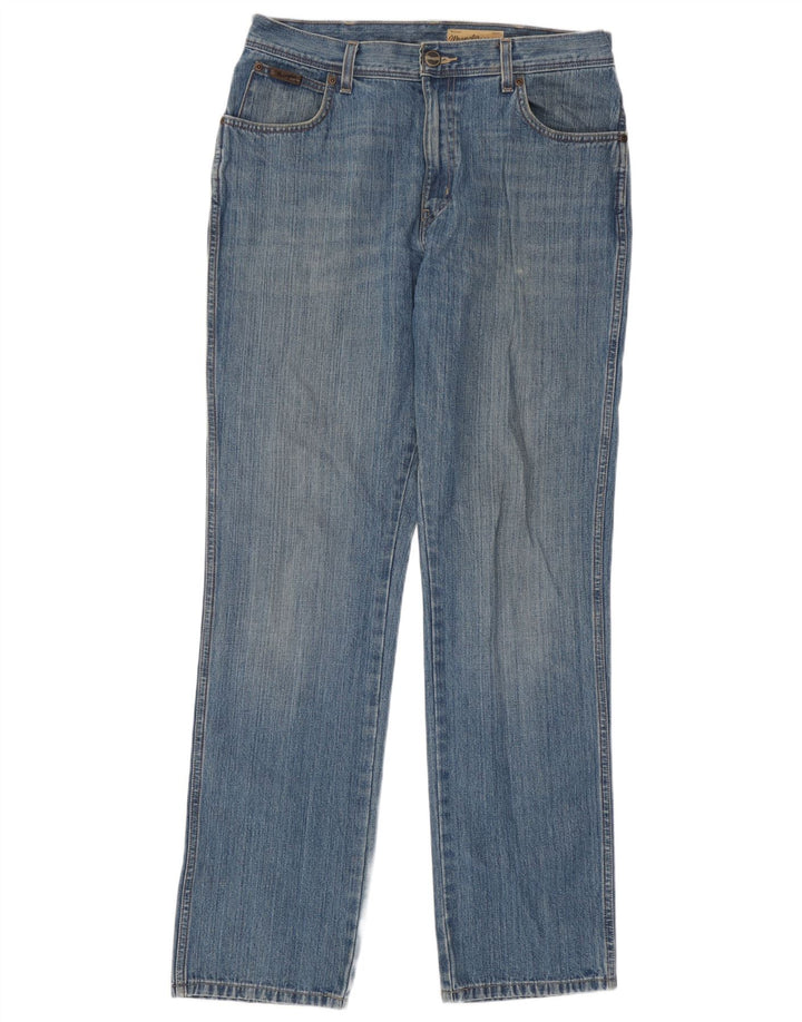 Wrangler Herre Texas Straight Jeans W34 L34 Blå Bomuld