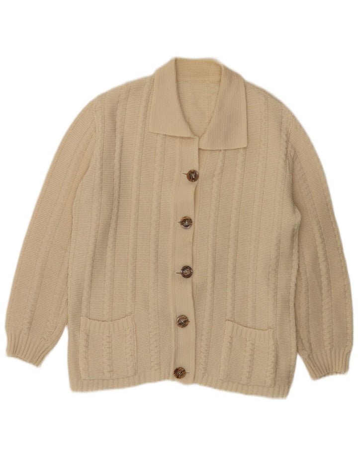 Vintage dame cardigan sweater UK 16 Large Off White