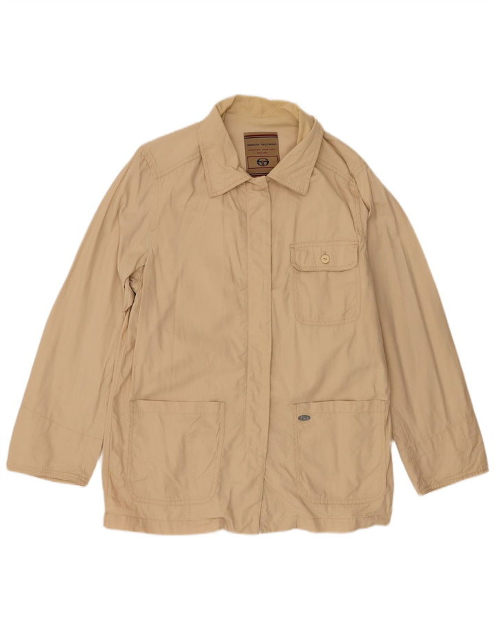 Sergio Tacchini Kvinder Utility Jacket UK 14 Medium Beige Bomuld