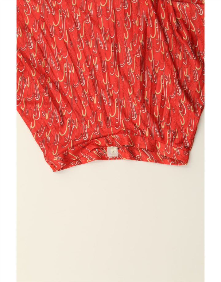 VINTAGE Womens Abstract Pattern Pleated Skirt UK 14 Medium W27 Orange Vintage Vintage and Second-Hand Vintage from Messina Hembry 