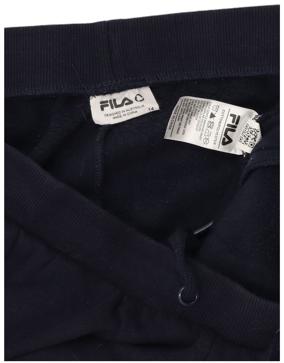 FILA Træningsdragt til kvinder Joggers UK 14 Large Navy Blue Cotton