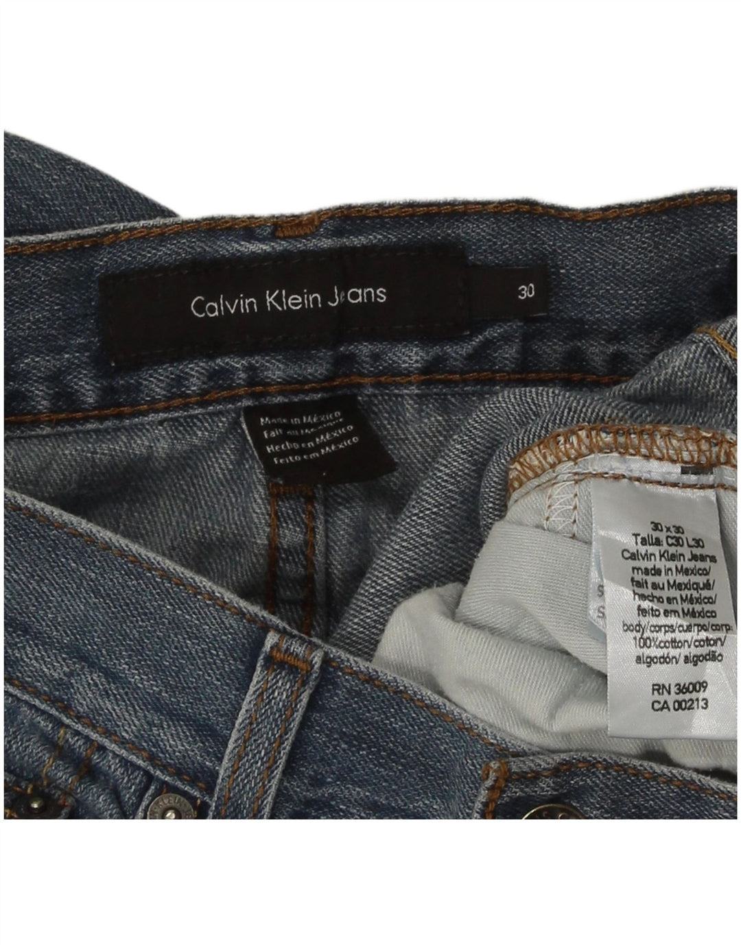 Calvin Klein Dame Straight Jeans W30 L30 Blå Bomuld