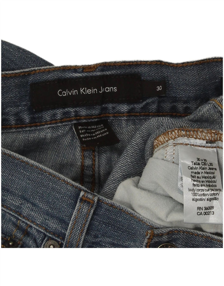 Calvin Klein Dame Straight Jeans W30 L30 Blå Bomuld