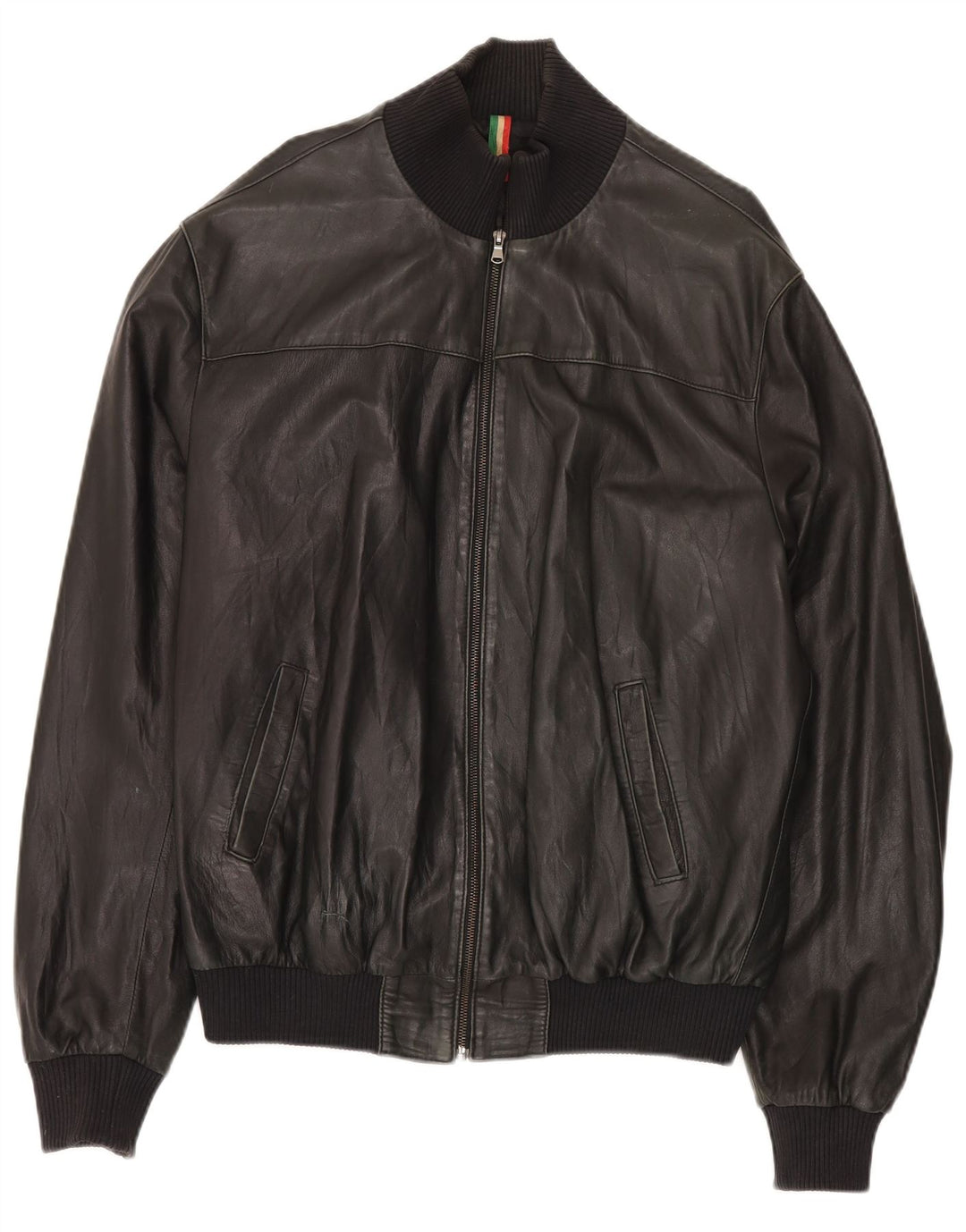 John and Sons Herre Læderjakke UK 38 Medium Sort Læder