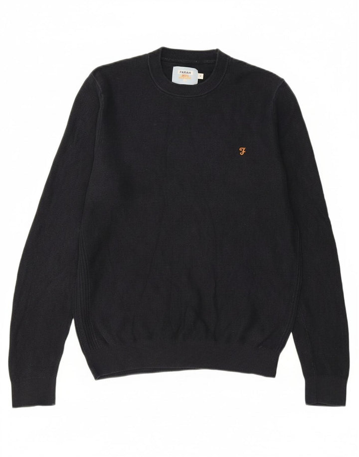 FARAH Mens Crew Neck Jumper Sweater Medium Navy Blue
