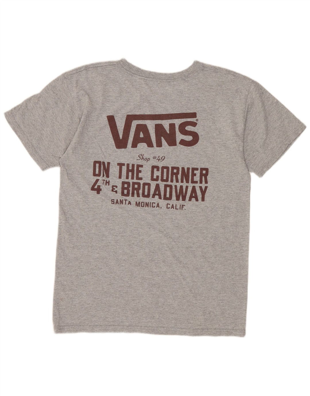 VANS Dame Grafisk T-Shirt Top UK 10 Lille Grå Bomuld