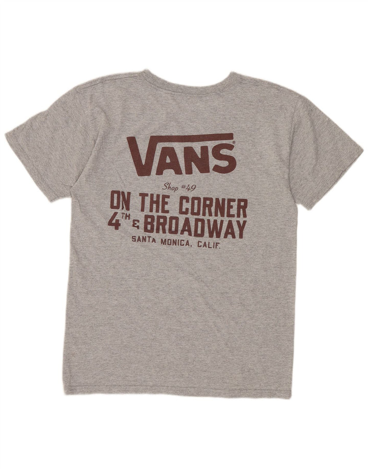 VANS Dame Grafisk T-Shirt Top UK 10 Lille Grå Bomuld