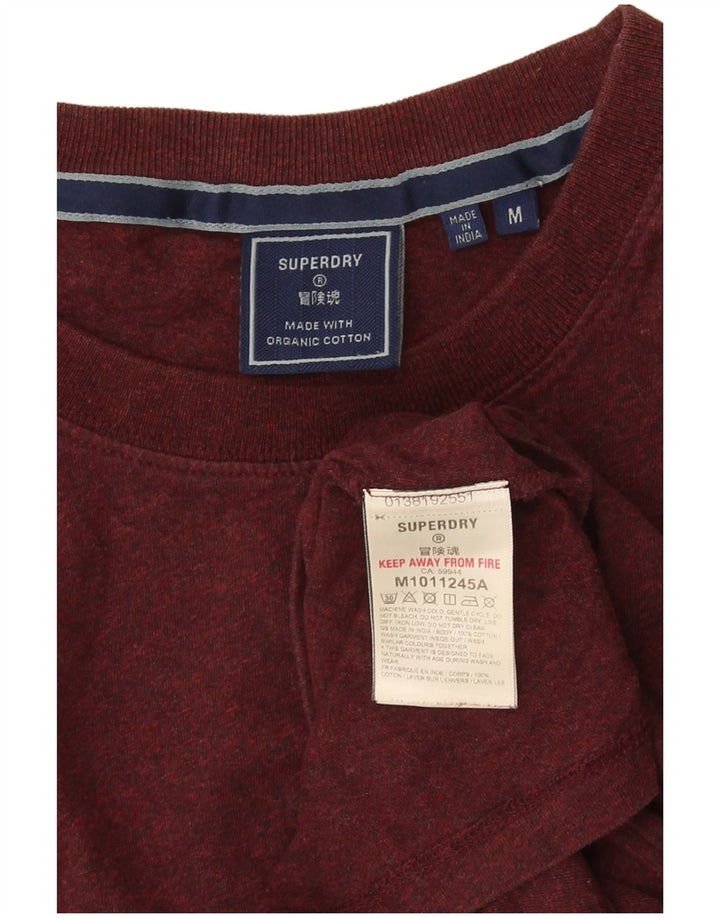 Superdry T-shirt top til mænd Medium Bourgogne Flecked Bomuld