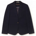 Zara Dame 1 Knap Blazer Jakke UK 6 XS Marineblå Bomuld