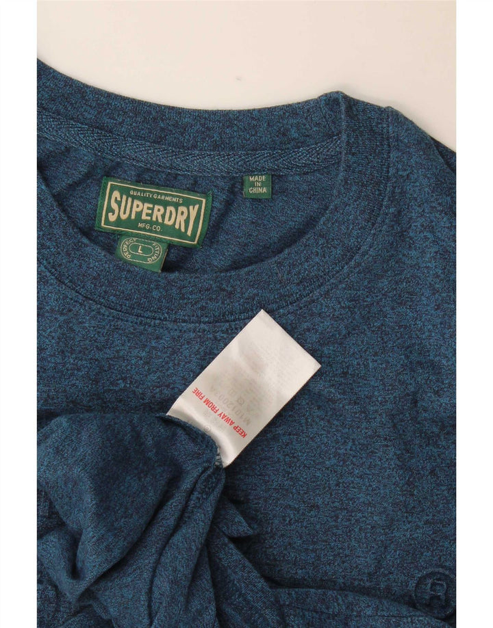 Superdry Grafisk T-shirt top til mænd, stor blå flækket