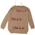 Marks & Spencer Dame Grafisk Boat Neck Jumper Sweater UK 12 Medium Beige