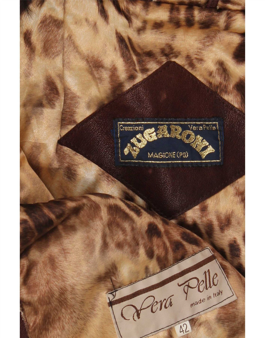 Vintage læderjakke til kvinder IT 48 Medium Brun