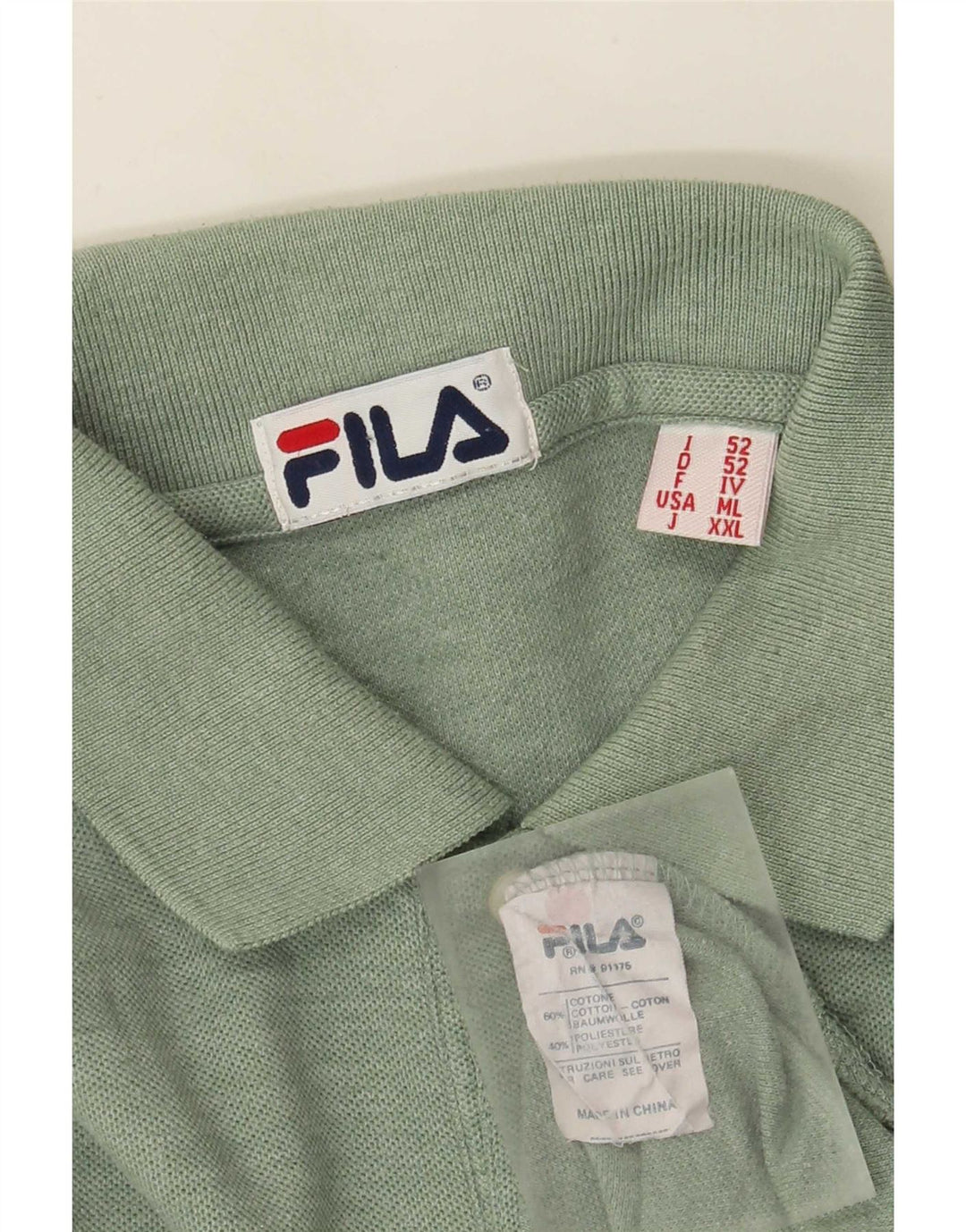 Fila Polo Shirt til mænd IT 52 Stor grøn flækket bomuld