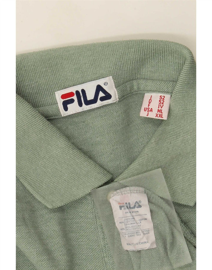 Fila Polo Shirt til mænd IT 52 Stor grøn flækket bomuld