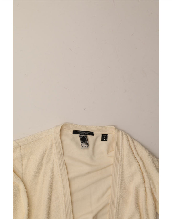 SCOTCH & SODA Womens Open Cardigan Sweater UK 12 Medium Off White Cotton Vintage Scotch & Soda and Second-Hand Scotch & Soda from Messina Hembry 