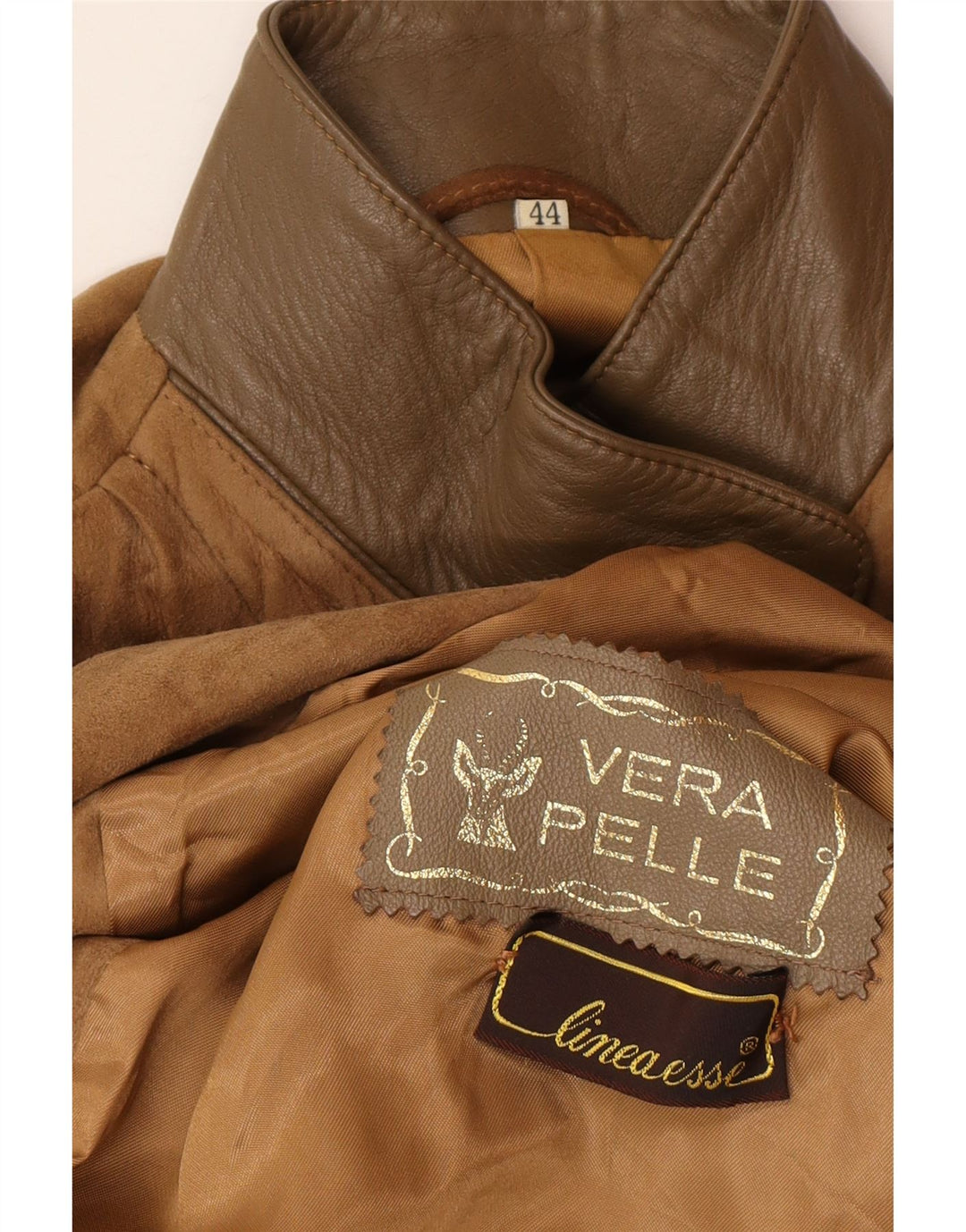 Vintage Dame Oversized Ruskindsjakke IT 44 Medium Brun Læder