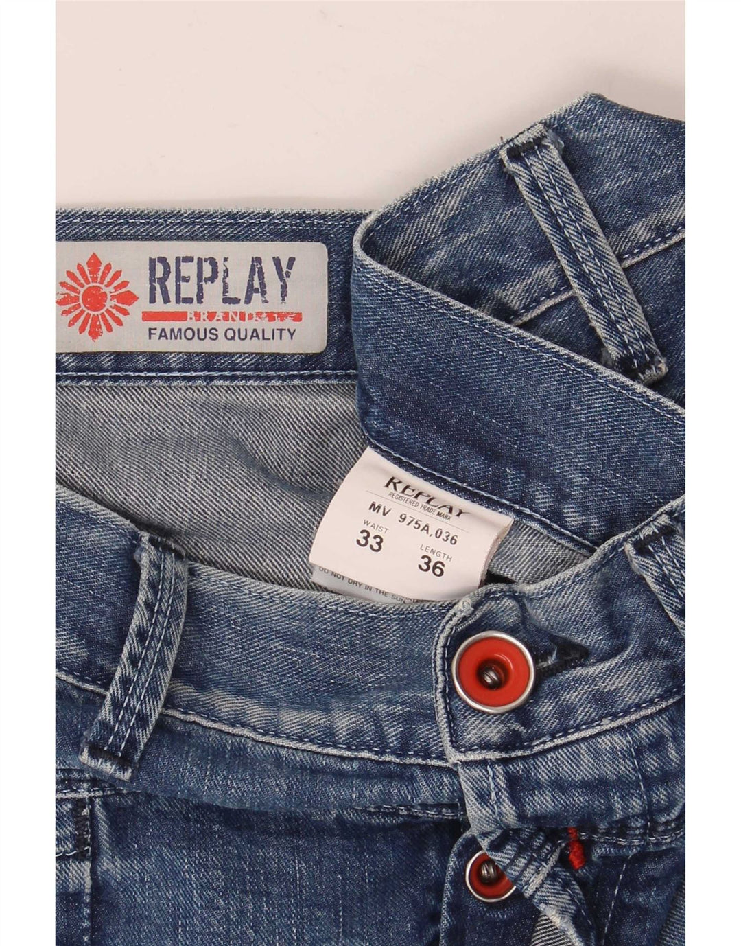 Replay Herre Bootcut Jeans W33 L36 Blå Bomuld