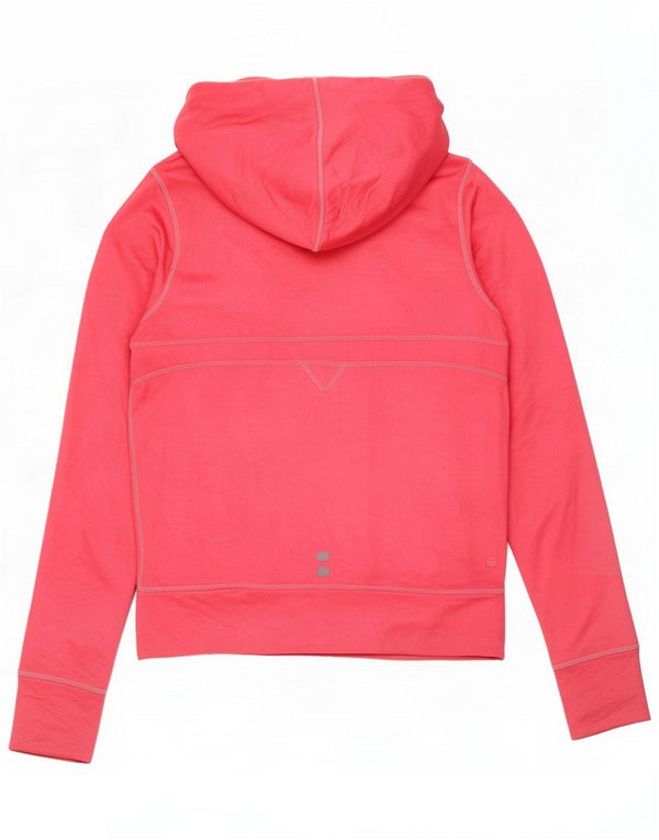 Nike Womens Zip Hoodie Sweater UK 10/12 Medium Pink Polyester